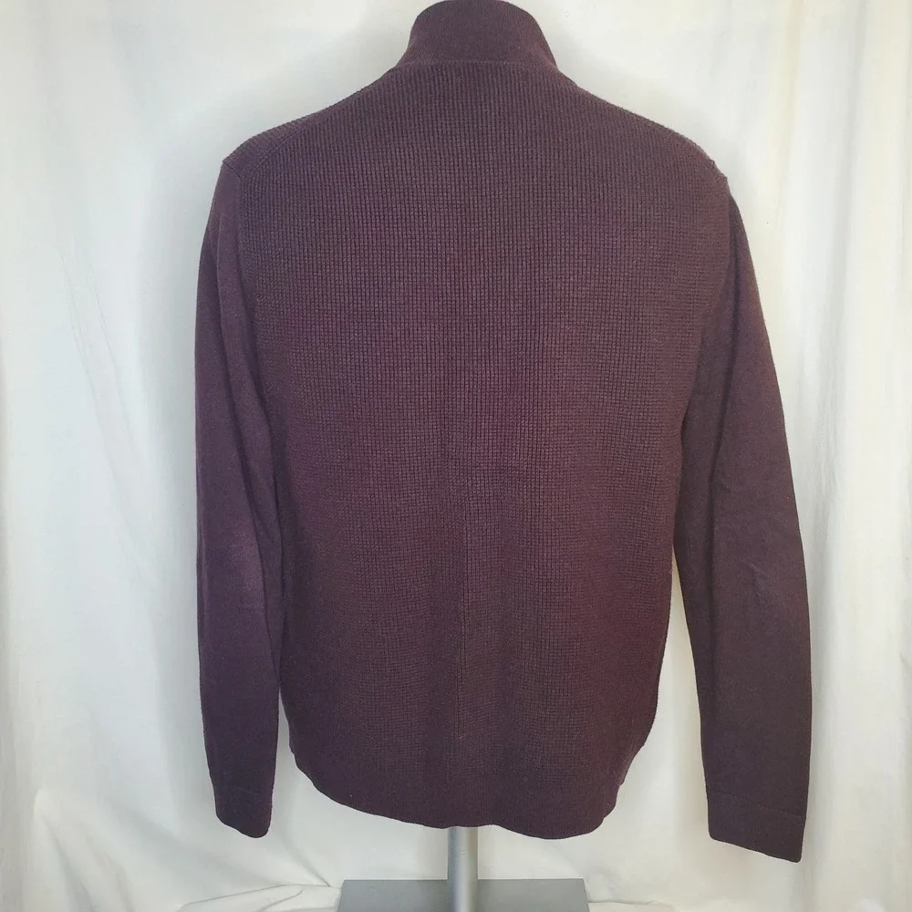 Banana Republuc Full Zip Mock Neck Sweater Bergundy Size Large